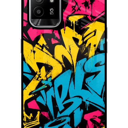 Graffiti Vibe Oppo F19 Pro+ Glass Case Back Cover by Casekaro