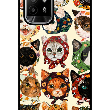 Cool Cat Oppo F19 Pro+ Glass Case Back Cover by Casekaro