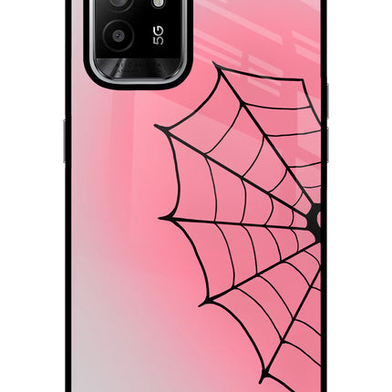 Pink Web Oppo F19 Pro+ Glass Case