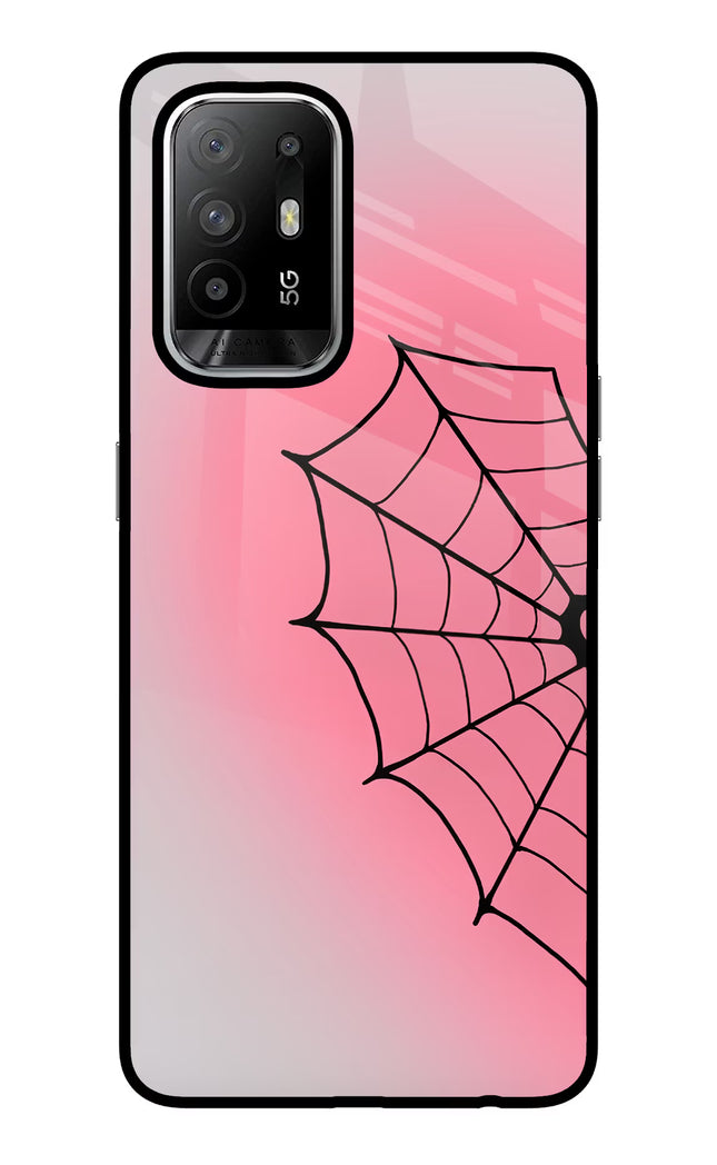 Pink Web Oppo F19 Pro+ Glass Case