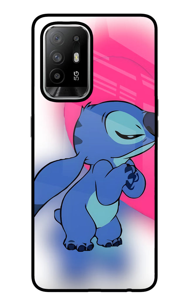 Stitch Hug Oppo F19 Pro+ Glass Case