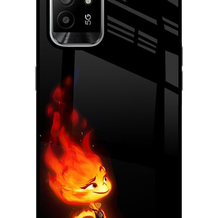 Ember Flame Oppo F19 Pro+ Glass Case Back Cover by Casekaro