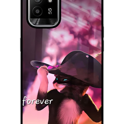 Forever Cat Oppo F19 Pro+ Glass Case Back Cover by Casekaro