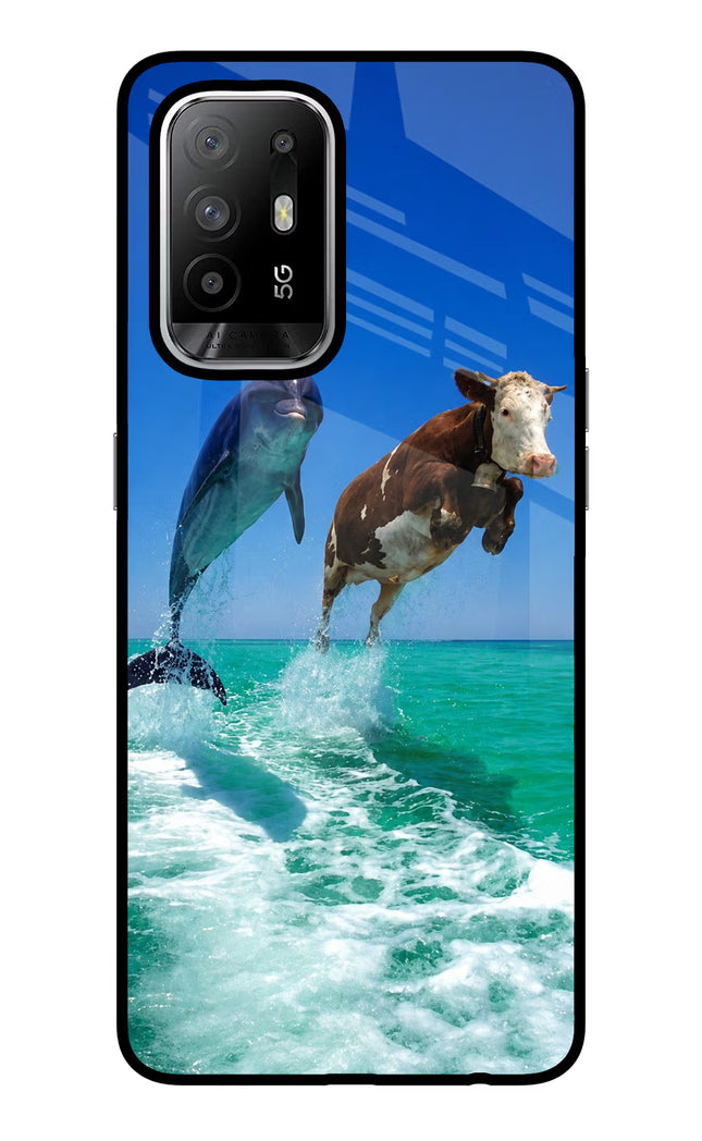 Dolphin vs Cow Oppo F19 Pro+ Glass Case