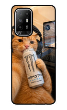 Gamer Cat Energy Oppo F19 Pro+ Glass Case