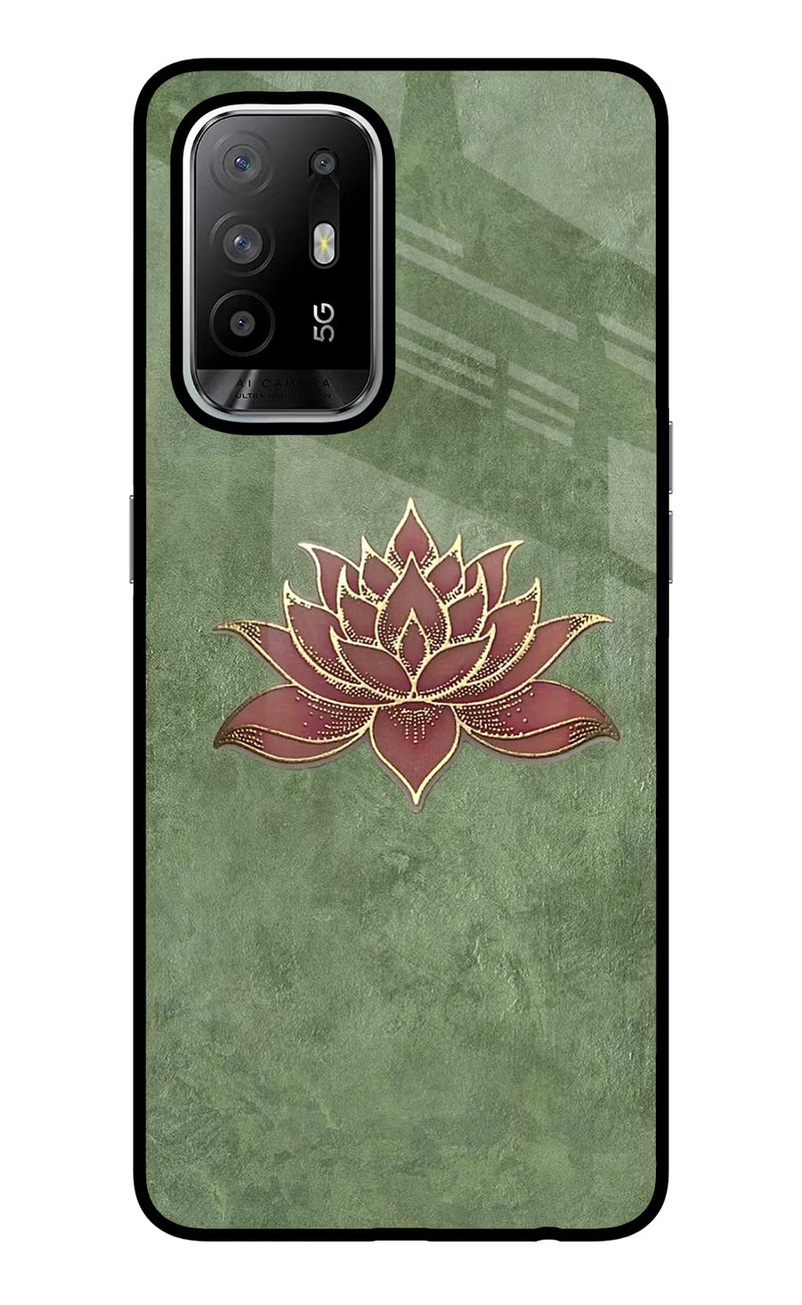 Lotus Grace Oppo F19 Pro+ Back Cover, Glass case