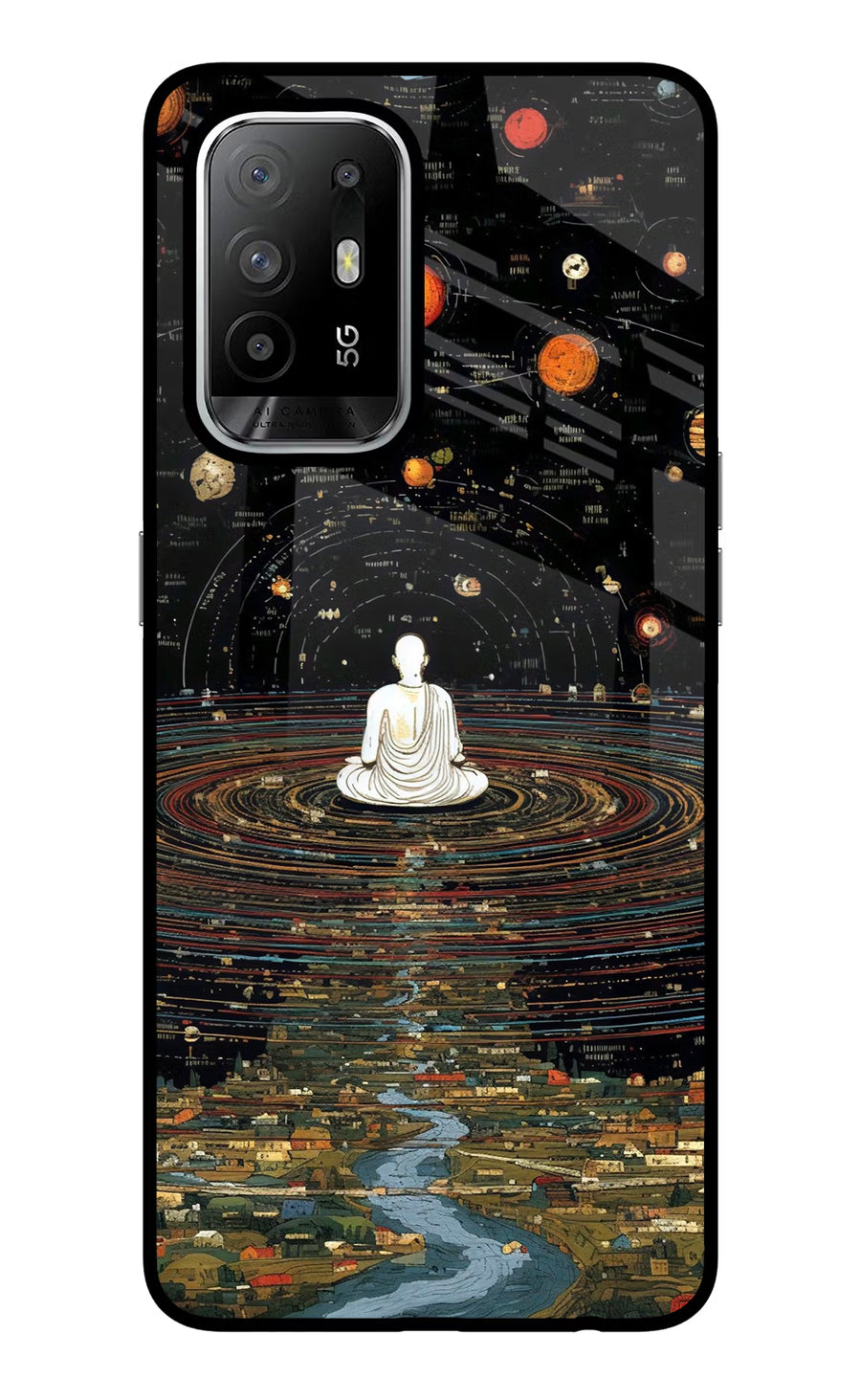 Space Monk Oppo F19 Pro+ Back Cover, Glass case
