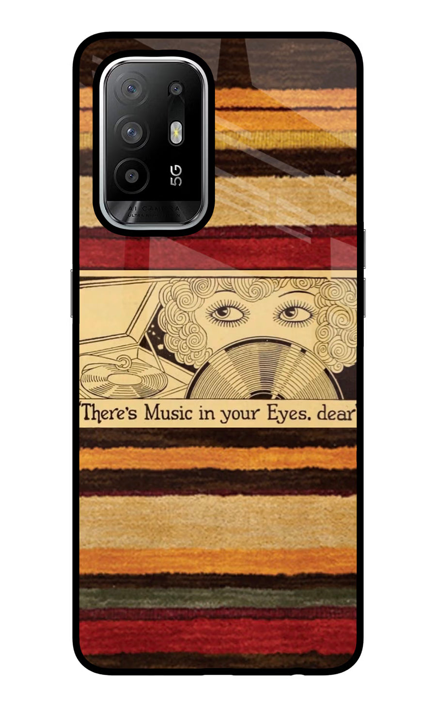 Vinyl Stripes Oppo F19 Pro+ Back Cover, Glass case