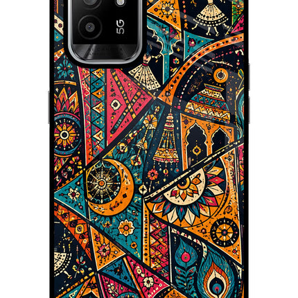 Folk Print Oppo F19 Pro+ Glass Case