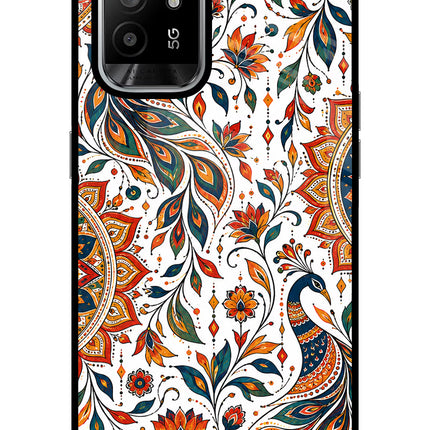 White Mayura Oppo F19 Pro+ Glass Case