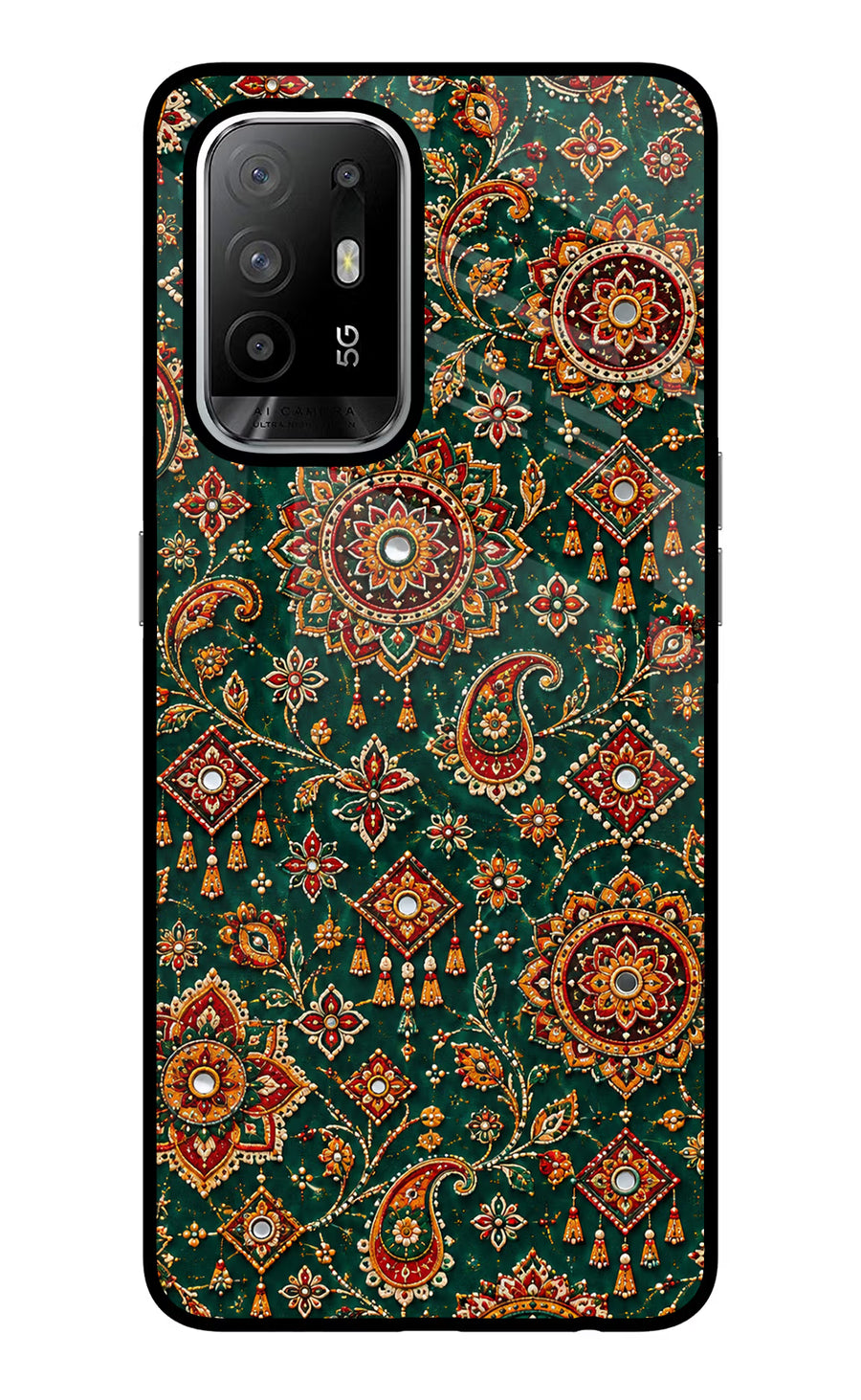 Green Pataka Oppo F19 Pro+ Back Cover, Glass case