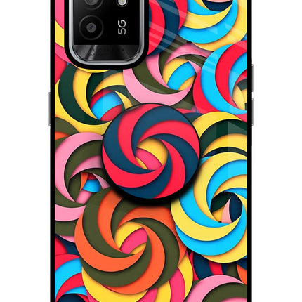 Spiral Pattern Oppo F19 Pro+ Glass Case