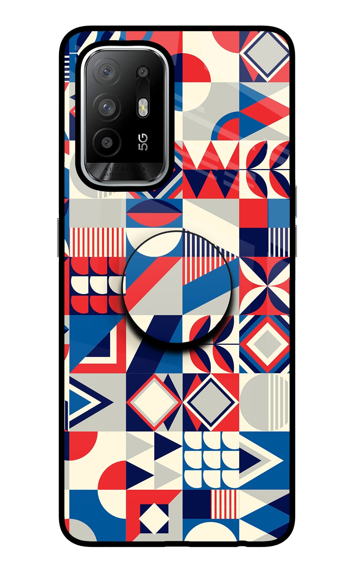 Colorful Pattern Oppo F19 Pro+ Glass Case