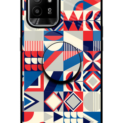 Colorful Pattern Oppo F19 Pro+ Glass Case