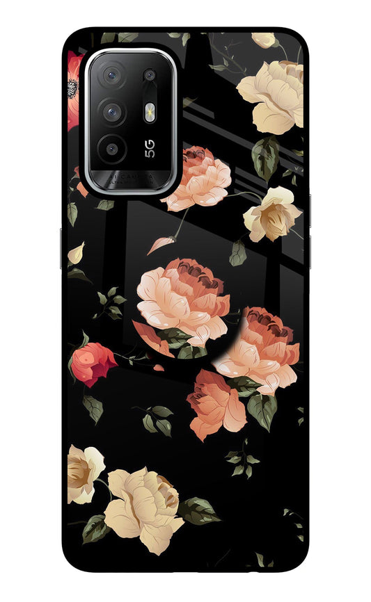 Flowers Oppo F19 Pro+ Glass Case