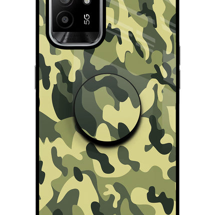 Camouflage Oppo F19 Pro+ Glass Case