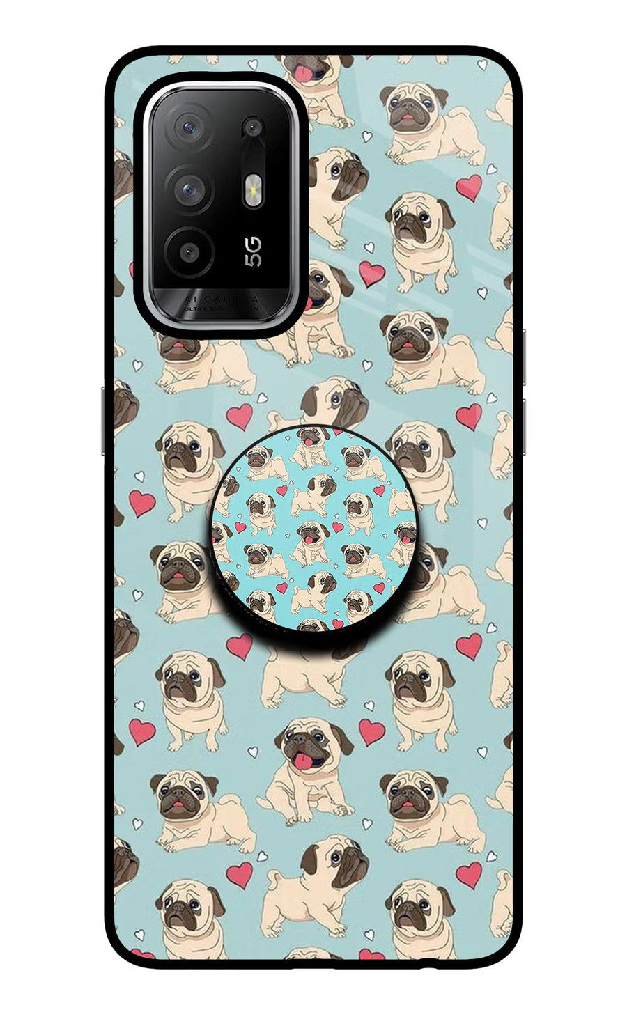 Pug Dog Oppo F19 Pro+ Pop Case, Glass case