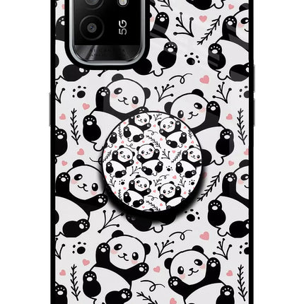 Cute Panda Oppo F19 Pro+ Glass Case