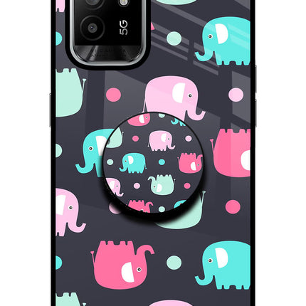 Baby Elephants Oppo F19 Pro+ Glass Case