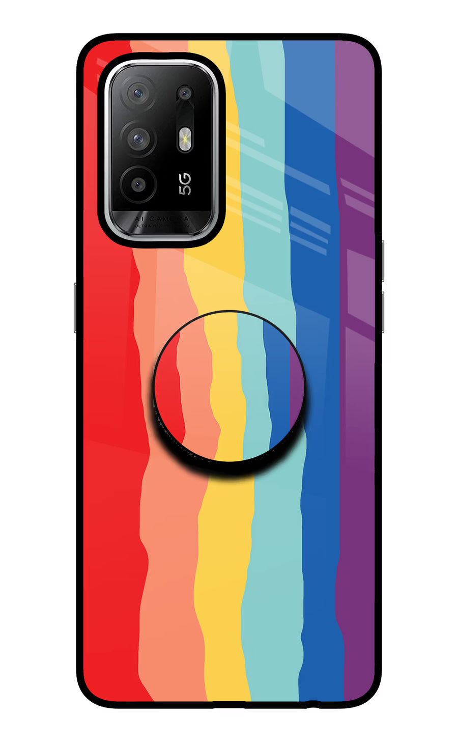 Rainbow Oppo F19 Pro+ Pop Case, Glass case