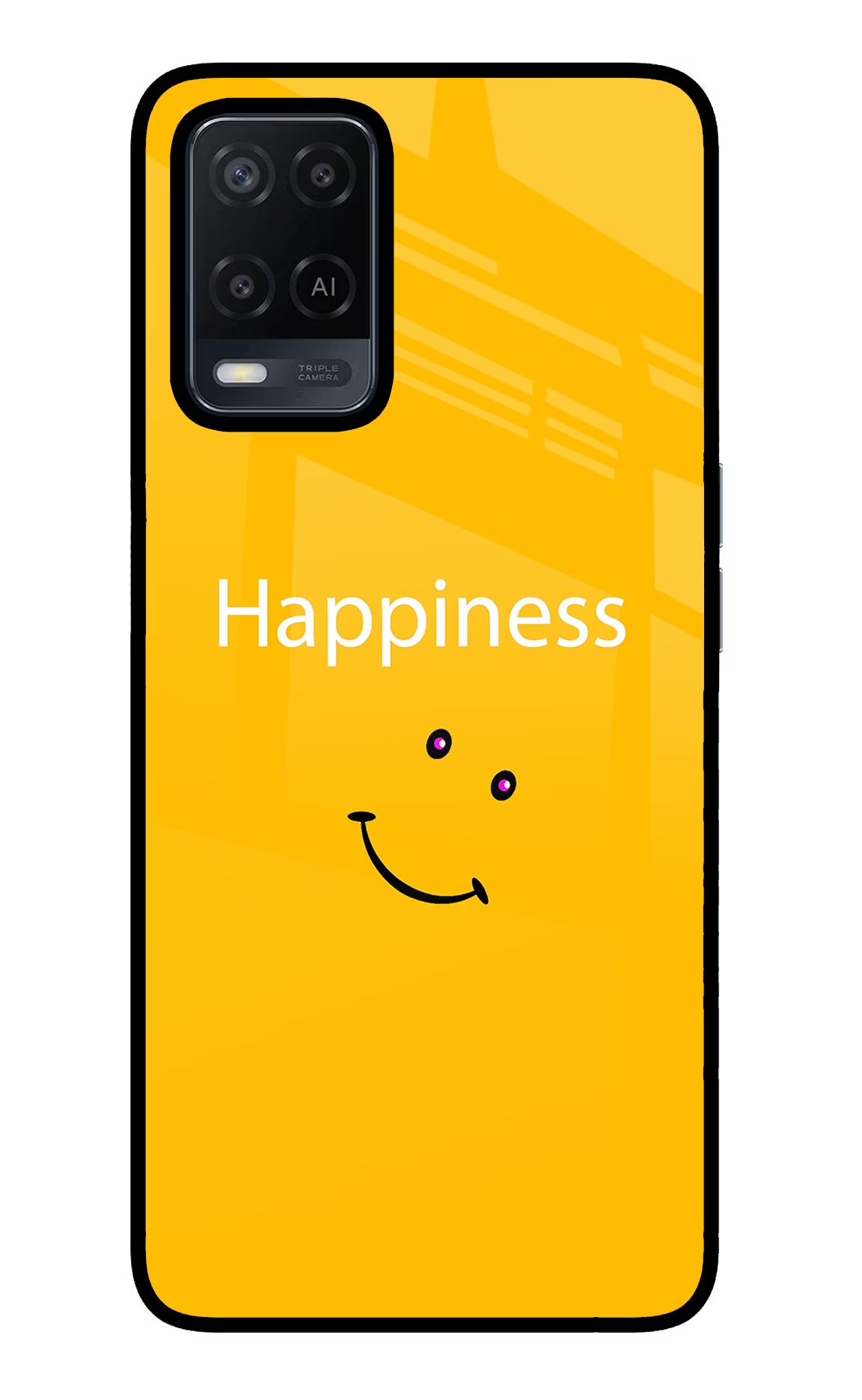 Happiness With Smiley Oppo A54 Glass Case