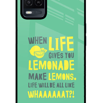 Quote Oppo A54 Glass Case Back Cover by Casekaro