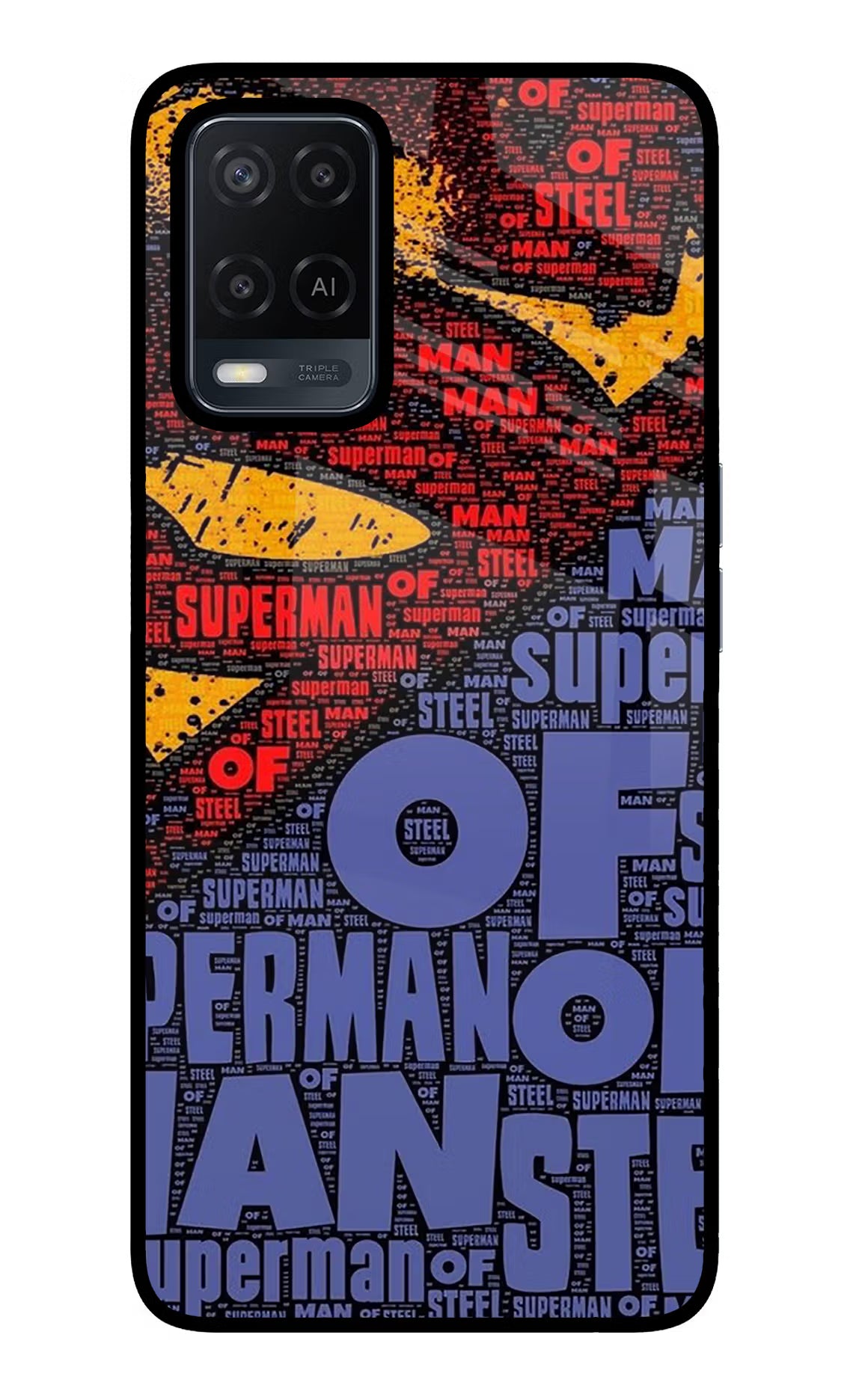 Superman Oppo A54 Glass Case Back Cover by Casekaro