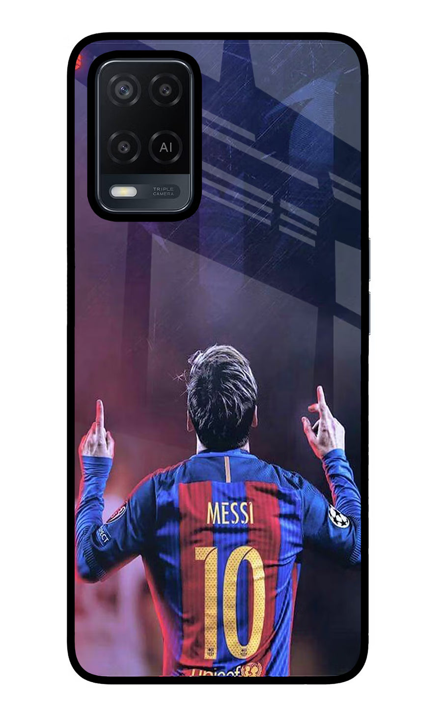 Messi Oppo A54 Back Cover, Glass case
