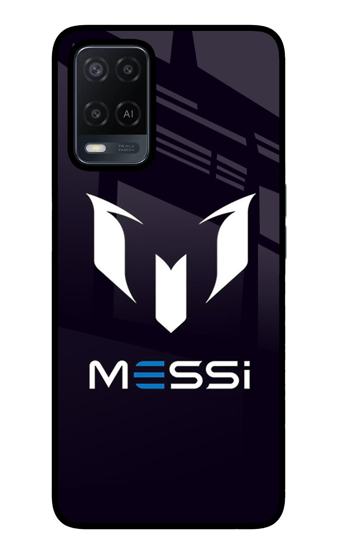 Messi Logo Oppo A54 Glass Case Back Cover by Casekaro