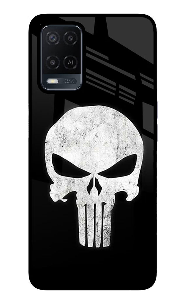 Punisher Skull Oppo A54 Glass Case Back Cover by Casekaro