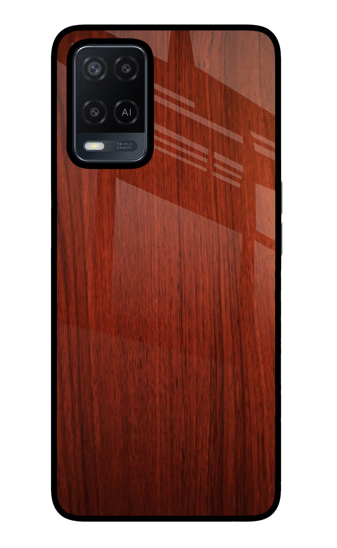 Wooden Plain Pattern Oppo A54 Glass Case Back Cover by Casekaro