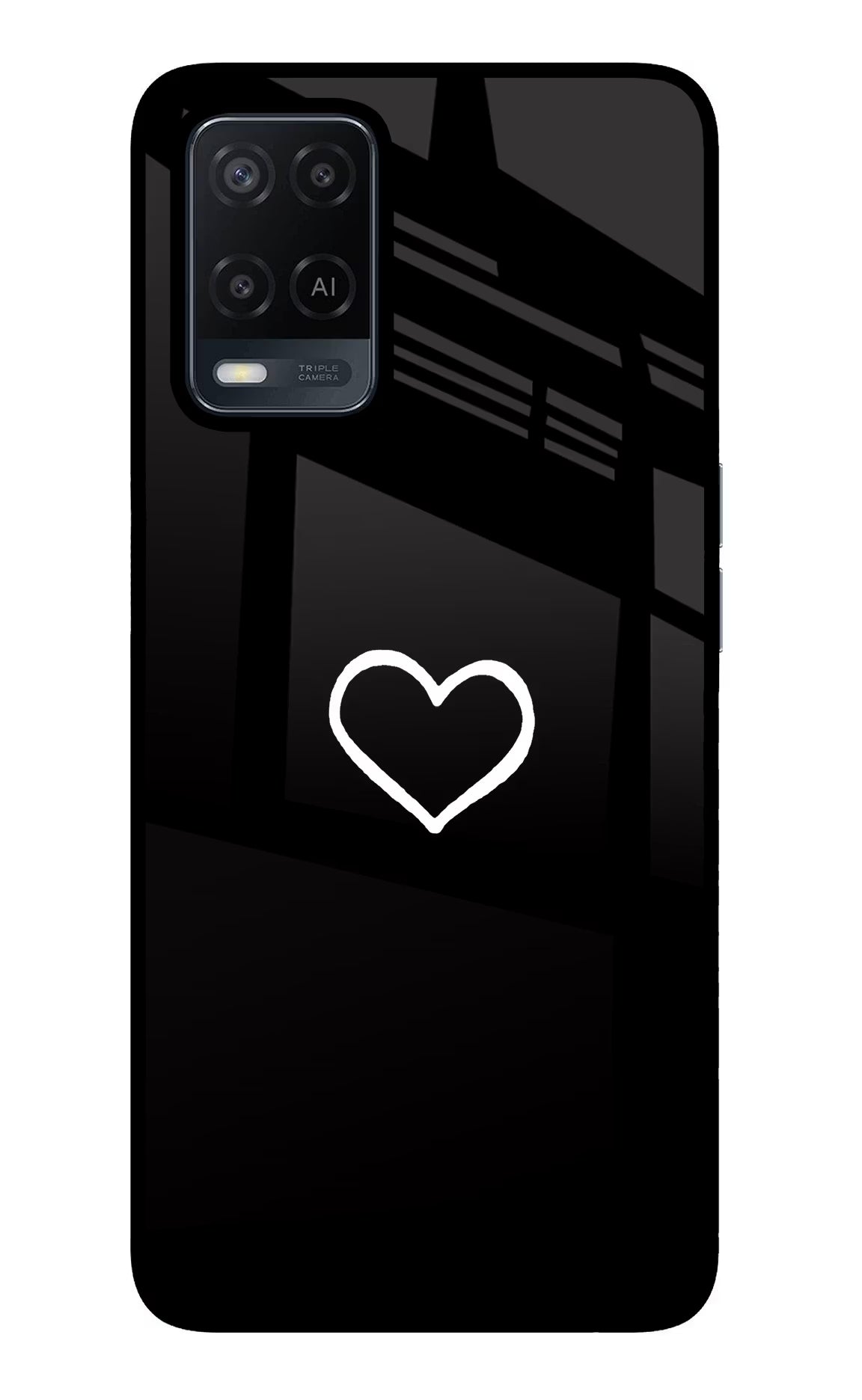 Heart Oppo A54 Glass Case Back Cover by Casekaro