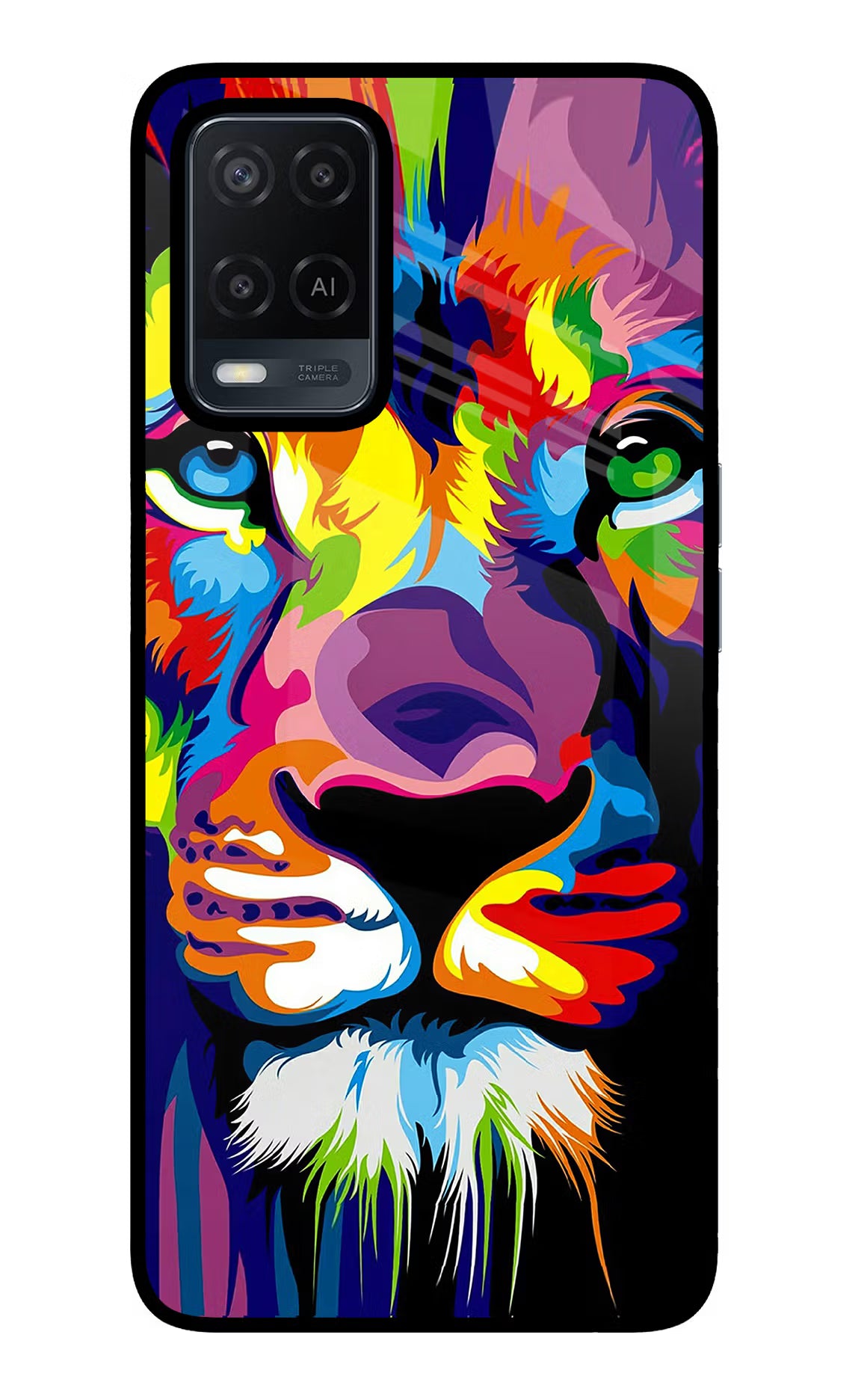 Lion Oppo A54 Glass Case Back Cover by Casekaro
