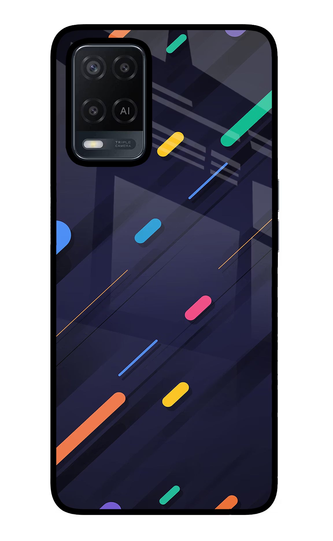 Abstract Design Oppo A54 Glass Case Back Cover by Casekaro