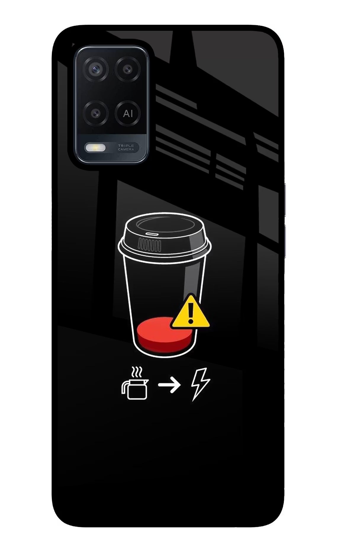 Coffee Oppo A54 Glass Case Back Cover by Casekaro