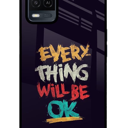 Everything Will Be Ok Oppo A54 Glass Case Back Cover by Casekaro