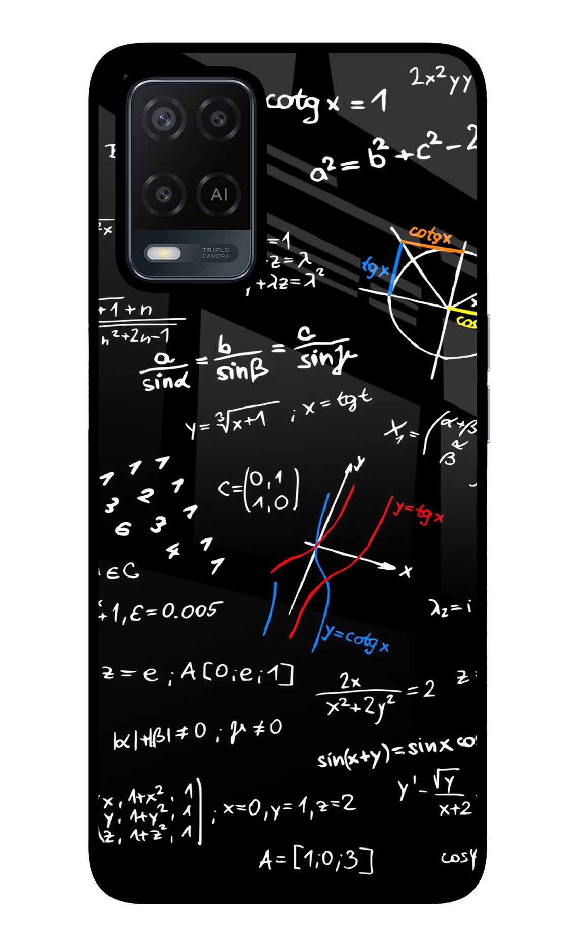 Mathematics Formula Oppo A54 Glass Case Back Cover by Casekaro