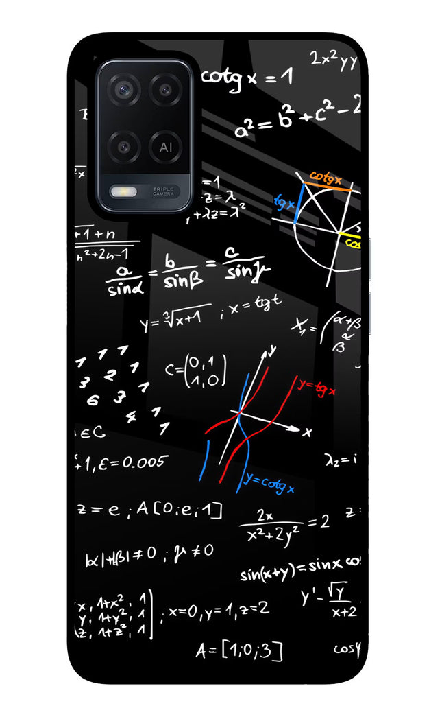 Mathematics Formula Oppo A54 Glass Case Back Cover by Casekaro