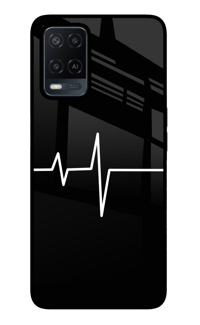 Heart Beats Oppo A54 Glass Case Back Cover by Casekaro