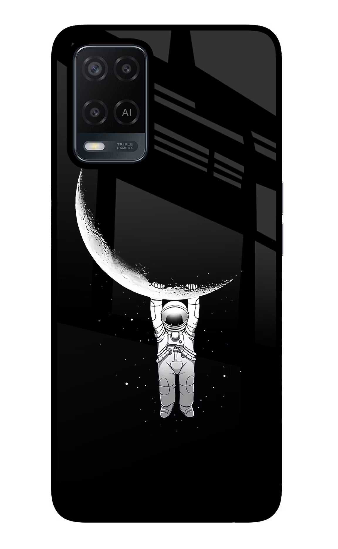 Moon Space Oppo A54 Glass Case Back Cover by Casekaro