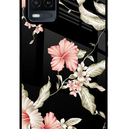 Flowers Oppo A54 Glass Case Back Cover by Casekaro