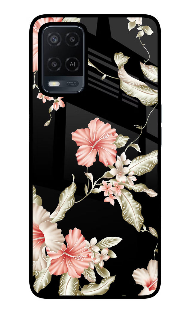 Flowers Oppo A54 Glass Case Back Cover by Casekaro