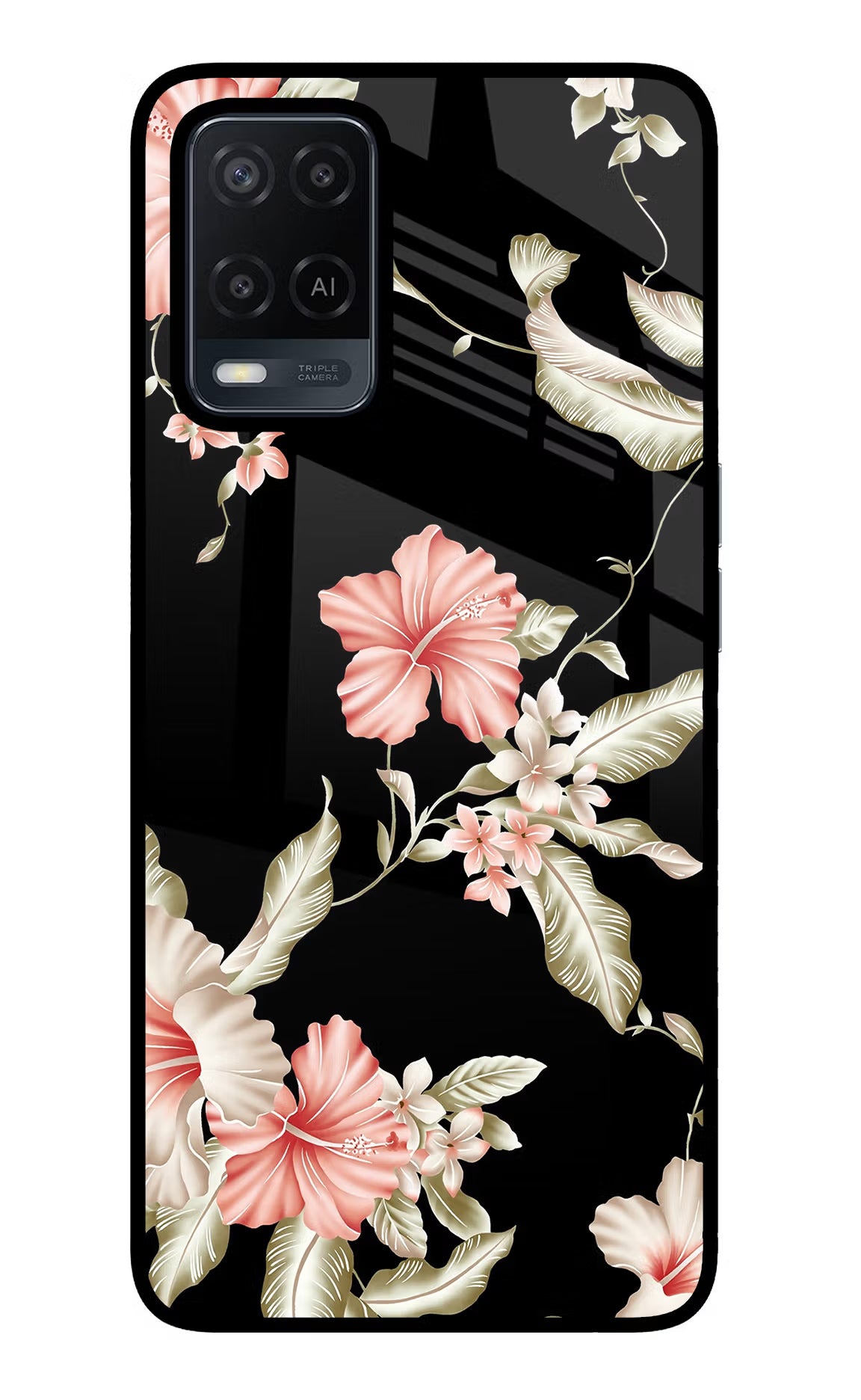 Flowers Oppo A54 Glass Case