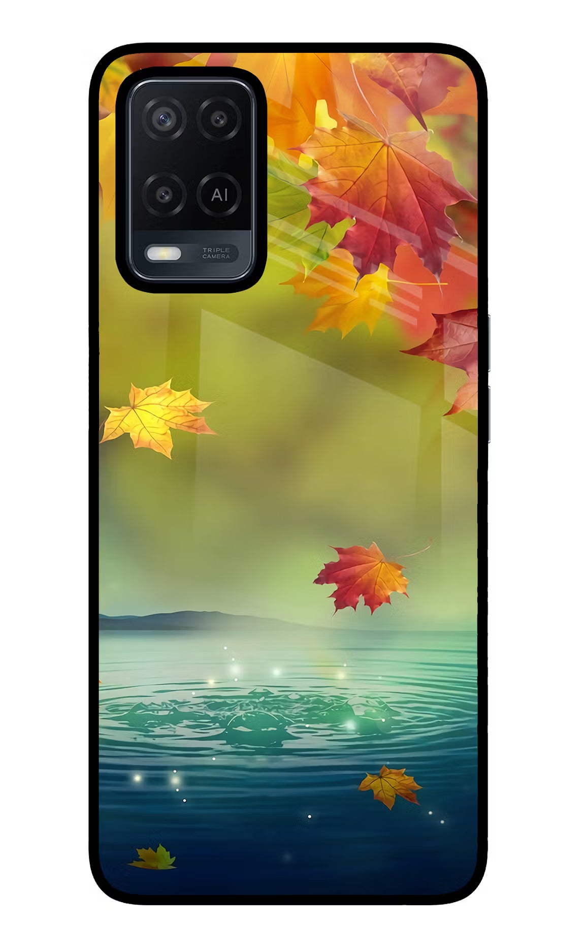 Flowers Oppo A54 Glass Case Back Cover by Casekaro