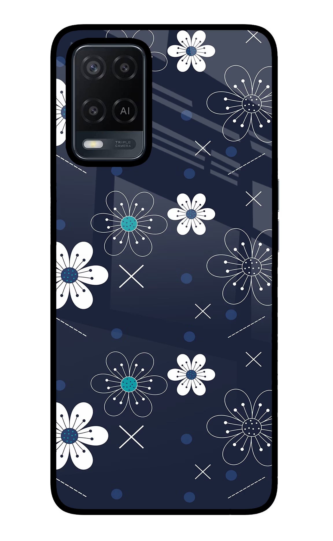 Flowers Oppo A54 Glass Case Back Cover by Casekaro