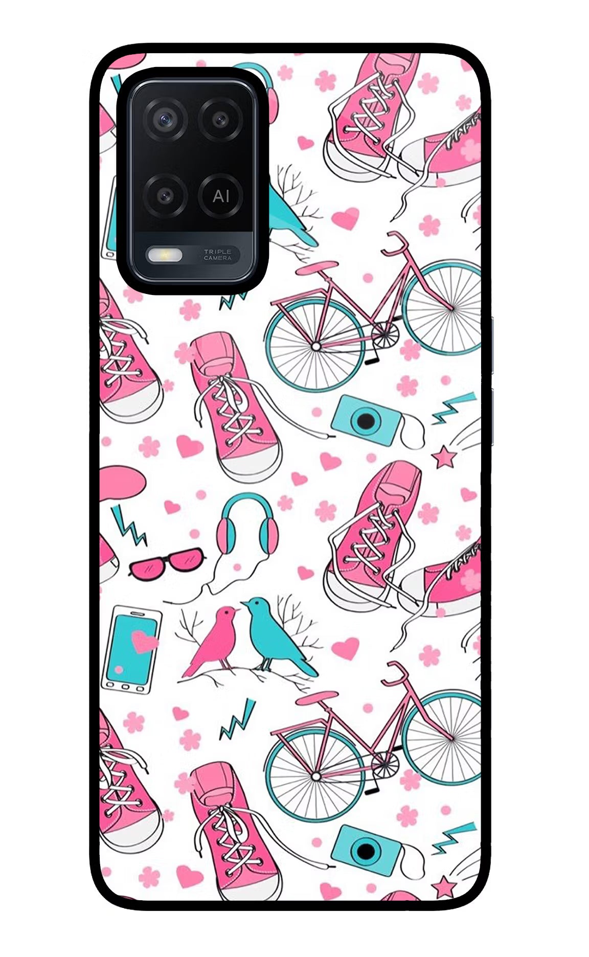 Artwork Oppo A54 Glass Case Back Cover by Casekaro
