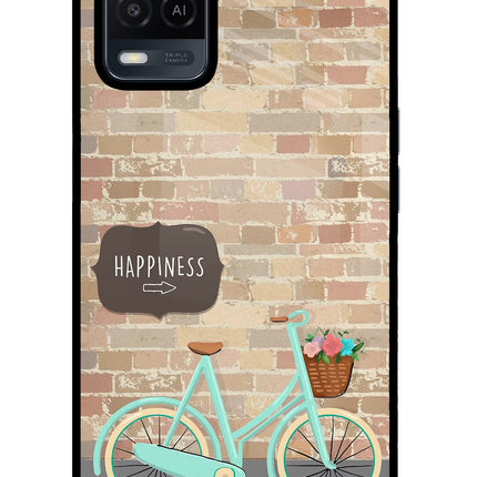 Happiness Artwork Oppo A54 Glass Case Back Cover by Casekaro