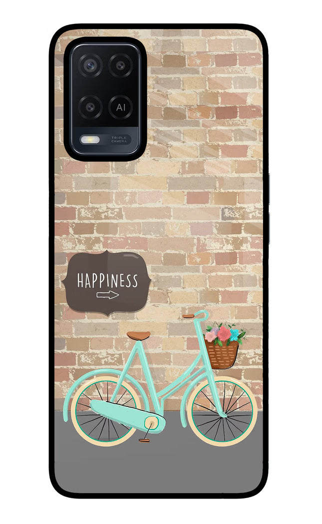 Happiness Artwork Oppo A54 Glass Case Back Cover by Casekaro