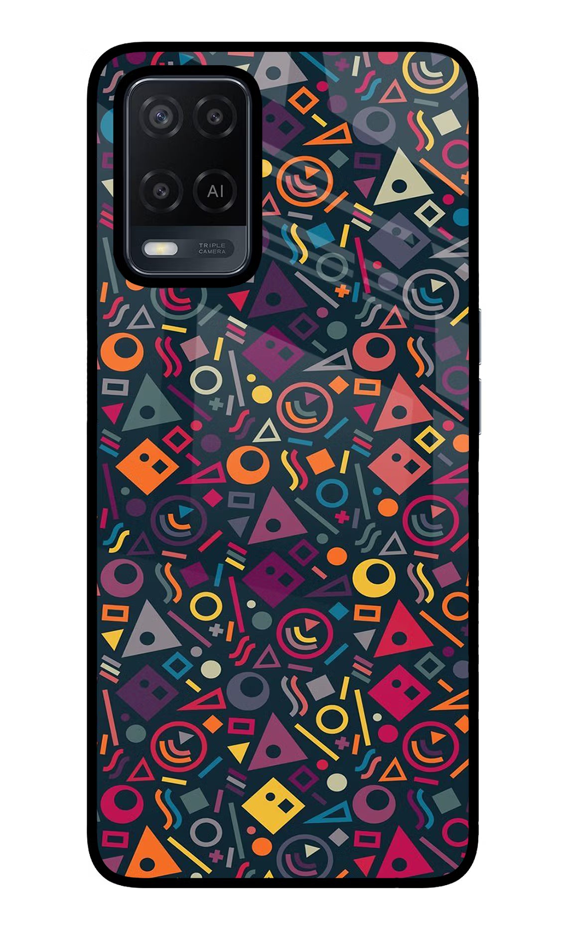 Geometric Abstract Oppo A54 Glass Case Back Cover by Casekaro