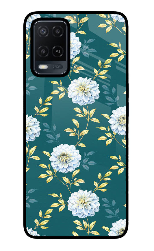 Flowers Oppo A54 Glass Case